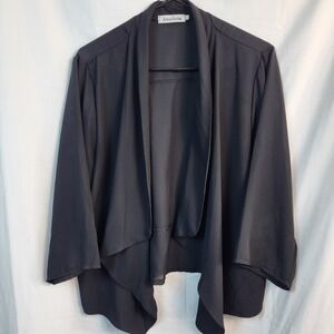 Abollria Womens Black Open Front Cardigan XL Lightweight Kimono‎ Drape Sheer